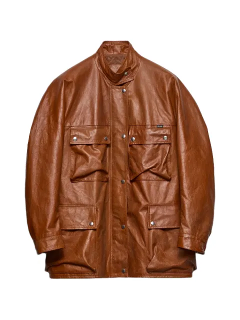 Prada antiqued leather caban jacket Brown 56A242SOOO180O