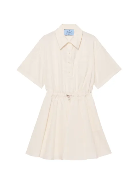 Prada short-sleeved technical pongé dress Neutrals 23X731SOOO16NA