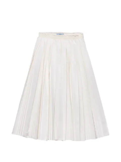 Prada pleated silk faille skirt Neutrals P191ISOOO1526