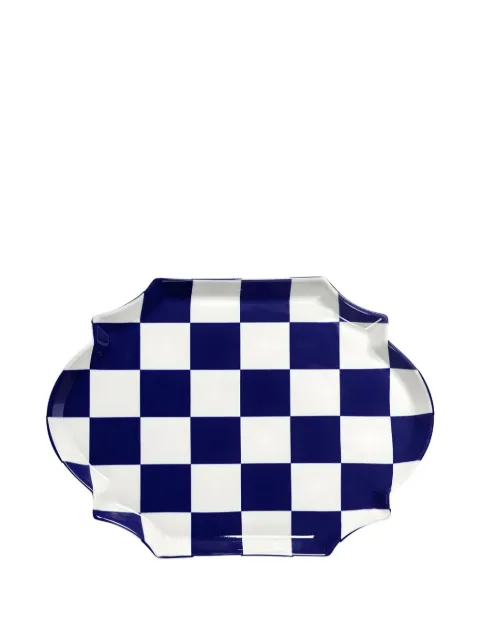 Serax checke-print serving plate Blue B0126104615