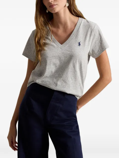 Polo Ralph Lauren logo-embroidered V-neck T-shirt Grey 211B14611006