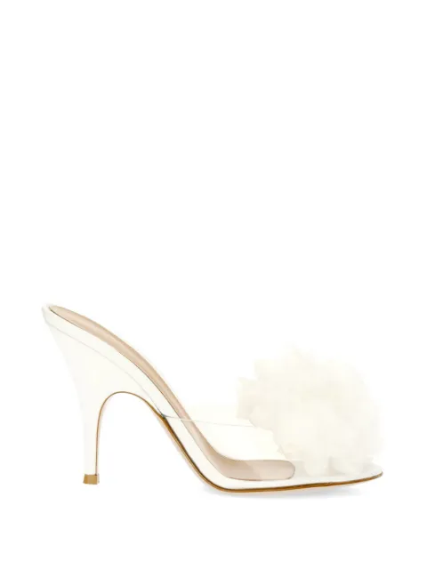 Gianvito Rossi Igea floral-appliqué sandals White G1018995RICGXR