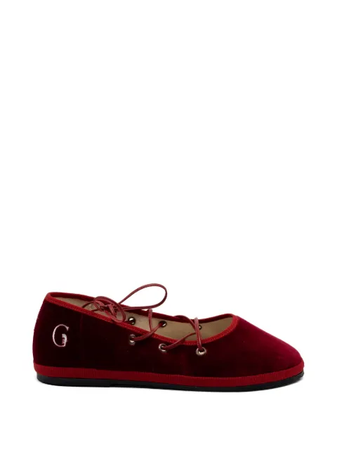 Gondolina Batea lace-up ballet flats Red GPL08