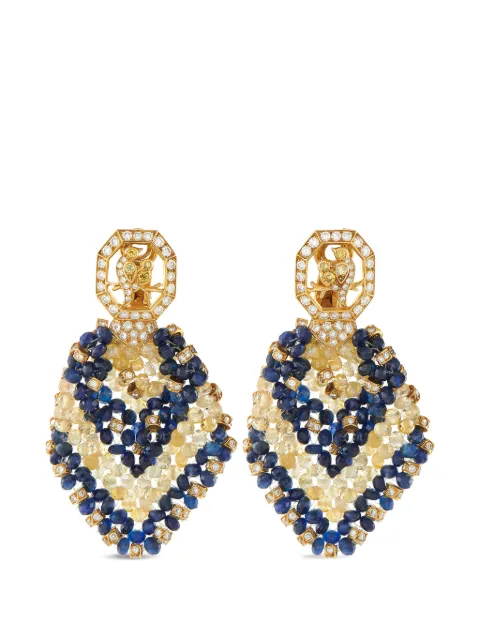 LB Exclusive sapphire and diamond 18K yellow gold earrings Gold MF05040626