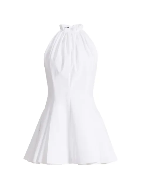 Balmain flared cotton poplin dress White HF1R3410CG72