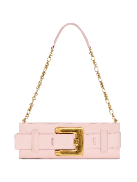 Balmain Anthem smooth leather clutch Pink HN1LB024LSAX