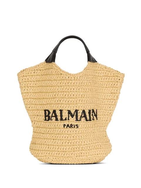 Balmain mini crochet tote bag Neutrals HN1FA089TRAY
