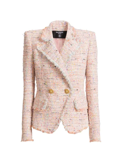 Balmain tweed two-button jacket Pink HF1SI004XM17