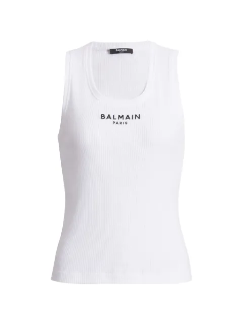 Balmain Balmain Paris embroidered vest top White HF1EB075BD10