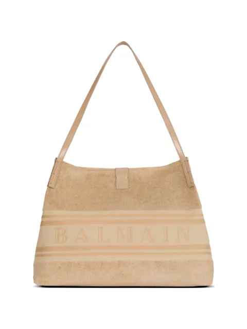 Balmain medium Release tote bag in cotton bouclé Neutrals HN1FF034TJEP