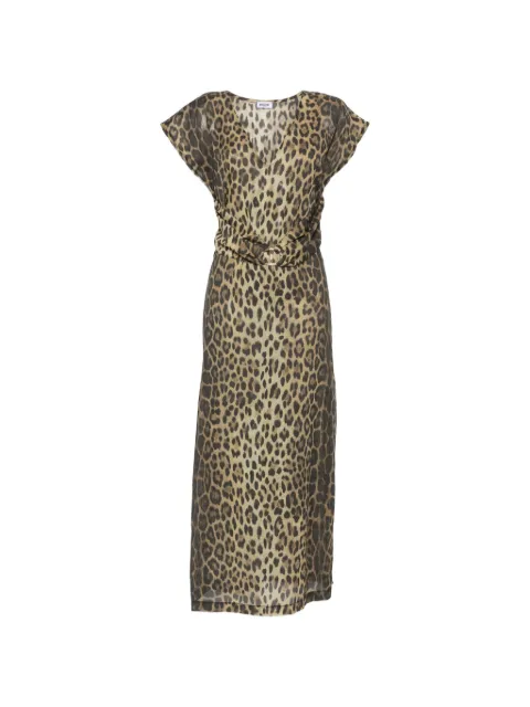 Moschino leopard-print belted maxi dress Neutrals A26079432