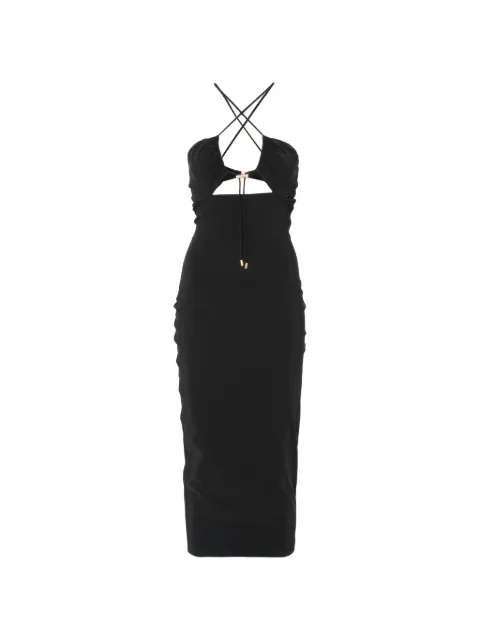 Moschino cut-out ruched midi dress Black A26049442
