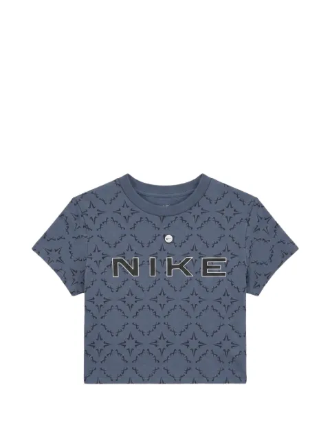 Nike logo-print cropped t-shirt Blue II3658