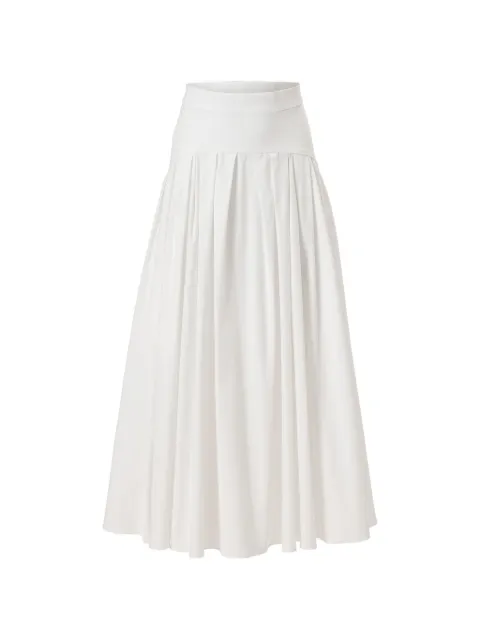 Carolina Herrera drop waist pleated midi skirt White E2611N303SCT