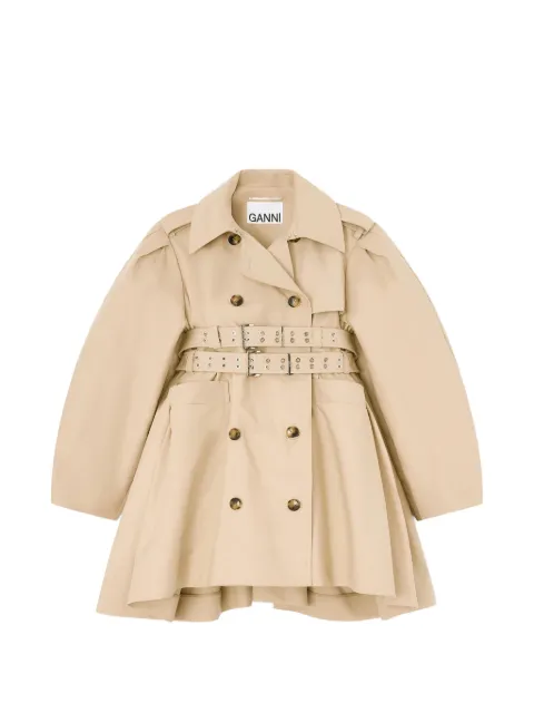 GANNI trench coat in double cotton Neutrals A1010100