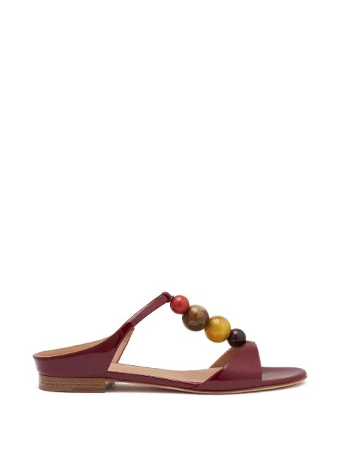 Malone Souliers Lena bead-embellished patent-leather sandals Red LENA101