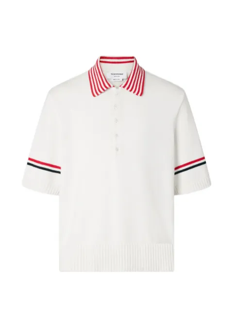 Thom Browne RWB Armband sailboat polo shirt White MKP164AY3043