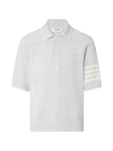 Thom Browne 4-Bar relaxed-fit polo shirt Grey MKP162AY6011