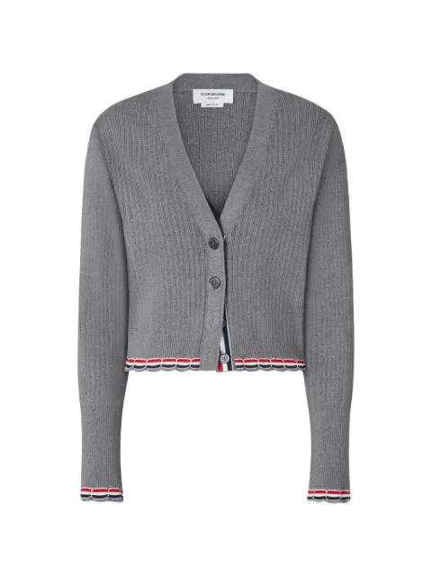 Thom Browne pointelle rib-stitch cardigan Grey FKC718AY3009