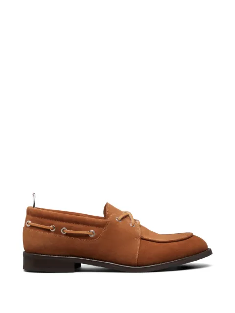 Thom Browne suede brogue-detail boat shoes Brown MFF082BL0037