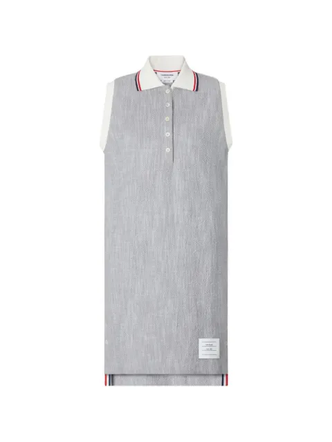 Thom Browne sleeveless tweed polo dress Grey FJD139AJ0194