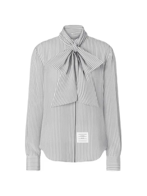 Thom Browne striped silk-satin shirt Grey FLL210A06205