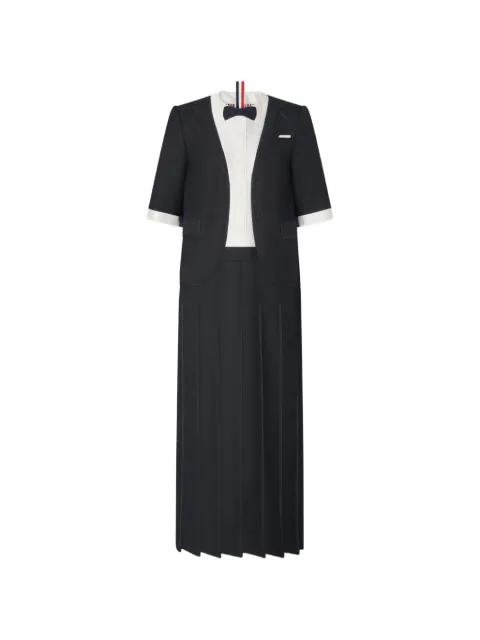 Thom Browne Trompe L'oeil twill midi dress Black FDSF68B00626