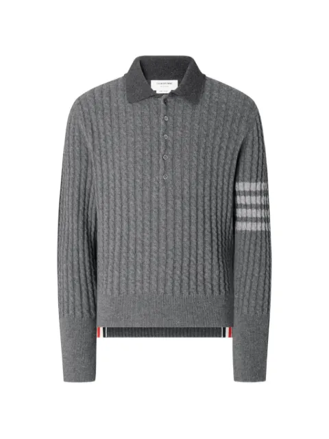 Thom Browne 4-Bar polo shirt Grey MKP166AY1018