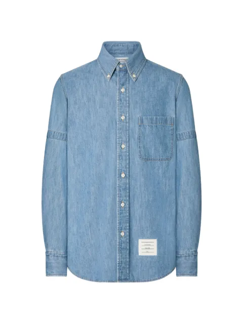 Thom Browne armband-detail denim shirt Blue MWL412OF1210480