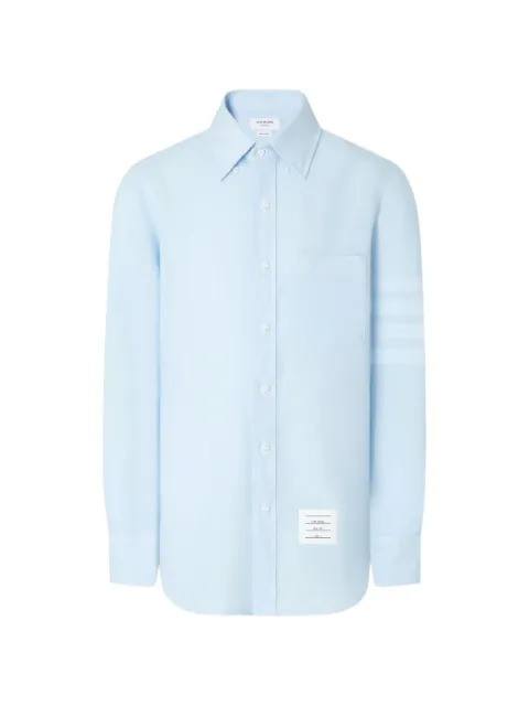 Thom Browne 4-Bar linen shirt Blue MWL272WF1209