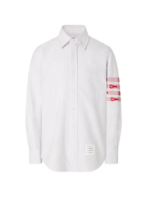 Thom Browne 4-Bar lobster-embroidered shirt Grey MWL272EE1625