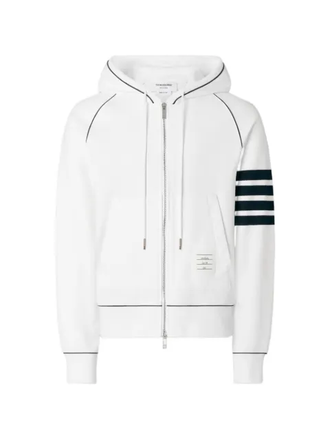 Thom Browne Loopback stripe-detail hoodie White MJT577AJ0272