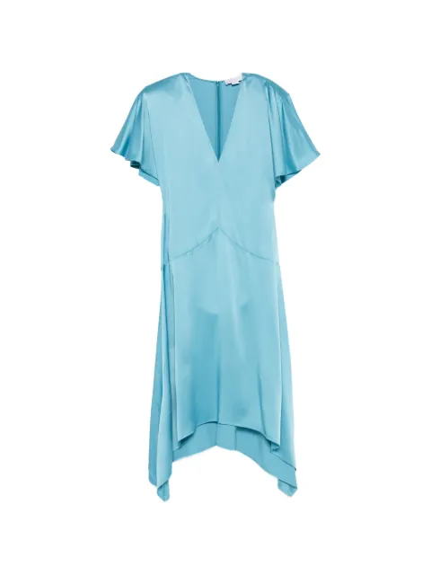 Stella McCartney V-neck asymmetric midi dress Blue 6A06573FU302