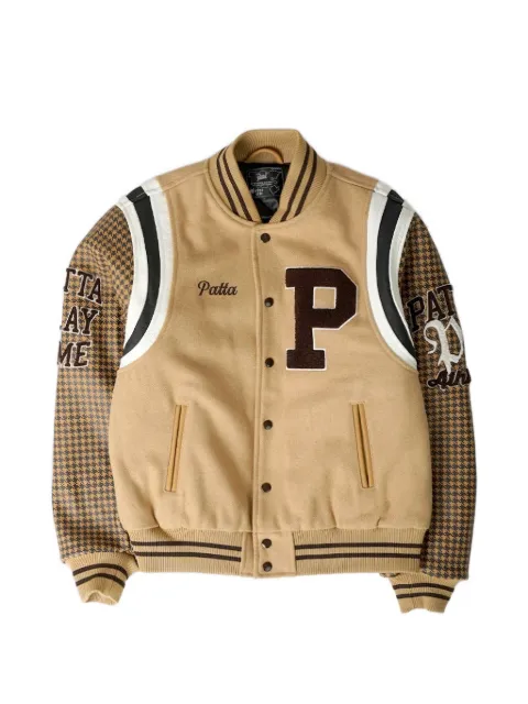 PATTA Athletic P houndstooth-pattern jacket Neutrals POCSS2660003500009429