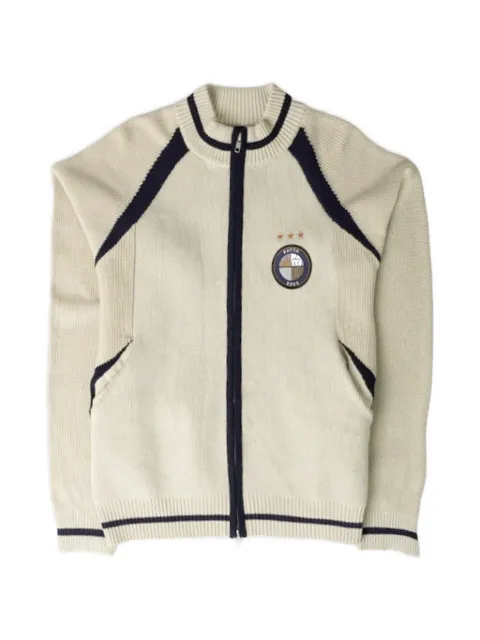 PATTA logo-jacquard zip-up cardigan Grey POCSS2670008490018390
