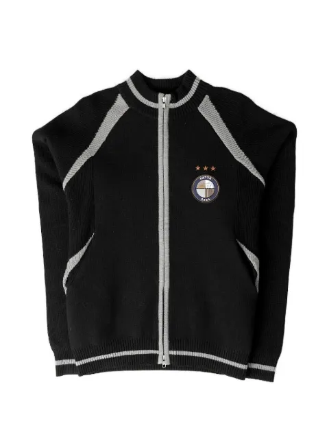 PATTA logo-jacquard zip-up cardigan Black POCSS2670008490018086