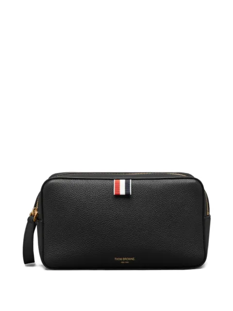 Thom Browne pebble-grain leather wash bag Black MAC042AL0105