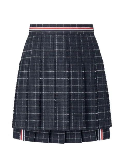 Thom Browne windowpane houndstooth pleated skirt Blue FGC402TF1216
