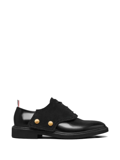 Thom Browne suede-panelled derby shoes Black MFC009CL0043