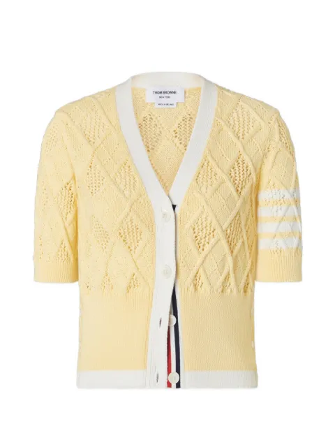 Thom Browne Argyle 4-Bar cardigan Yellow FKC713AY3062