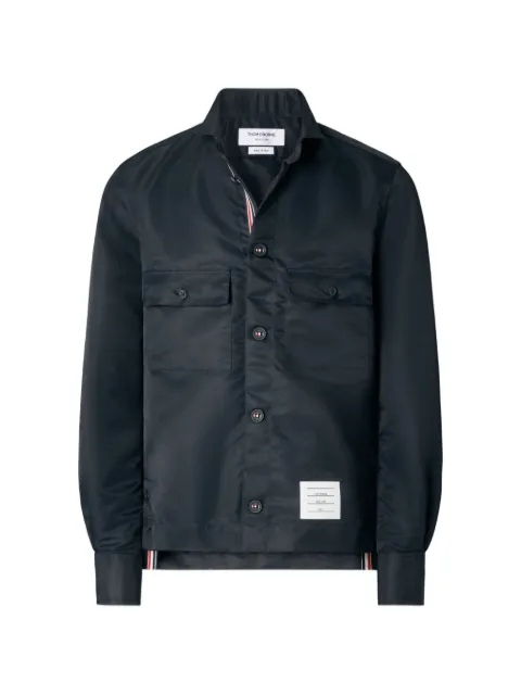 Thom Browne twill pocket-detail overshirt Blue MWL441AF1275