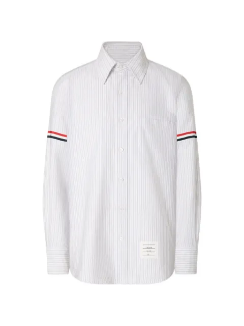 Thom Browne Madras oxford striped-armband shirt Grey MWL301OF1212