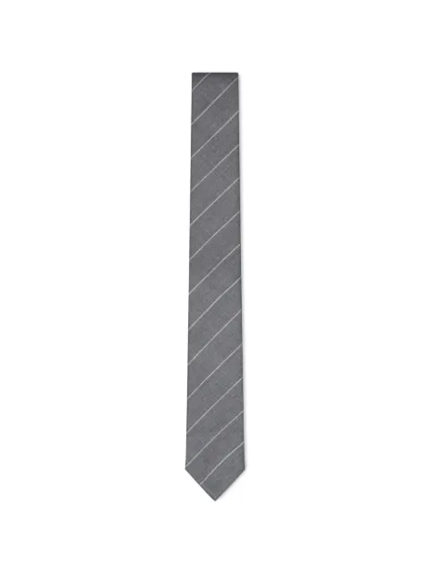 Thom Browne pinstripe-pattern RWB-stripe tie Grey MNL001AF1166