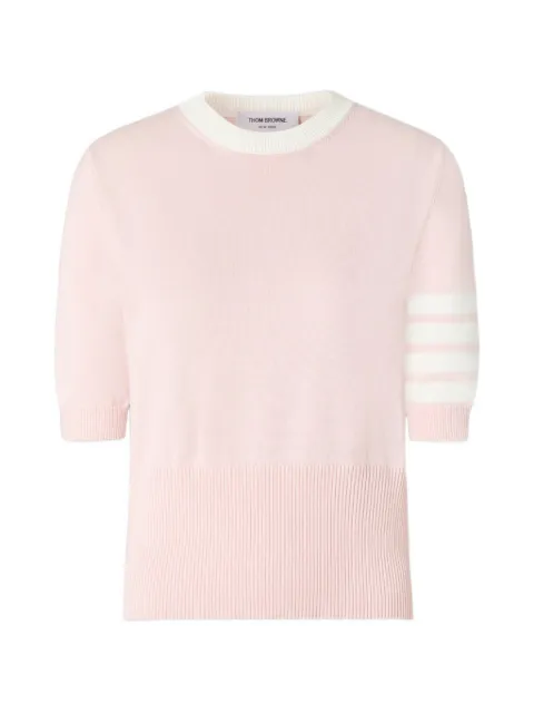 Thom Browne Hector intarsia 4-Bar T-shirt Pink FKA519AY3006