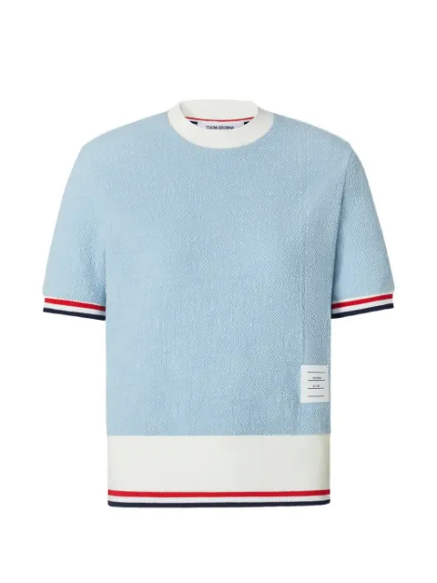 Thom Browne RWB stripe tweed T-shirt Blue FJS230AJ0194