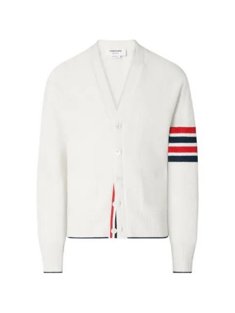 Thom Browne 4-Bar relaxed-fit cardigan White MKC644BY6011