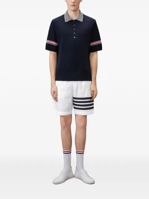 Thom Browne Ripstop 4-Bar track shorts White MTU357CF1095