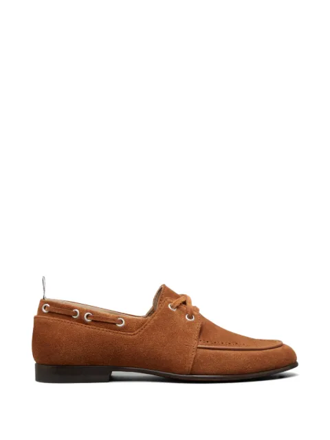Thom Browne suede brogue-detail boat shoes Brown FFF194BL0037