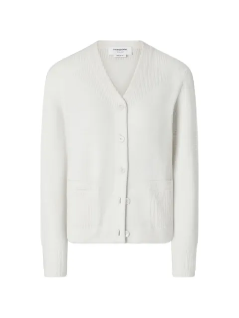 Thom Browne 4-Bar Trompe L'oeil cardigan White FKJ125AY1018