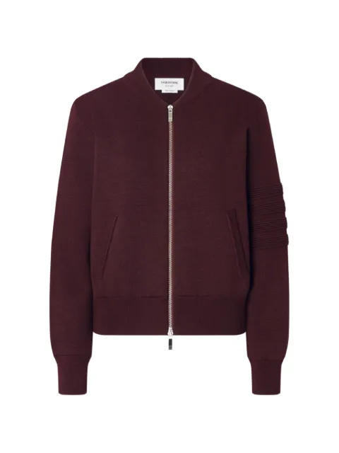 Thom Browne 4-Bar Milano-stitch bomber jacket Red FKJ123AY1055